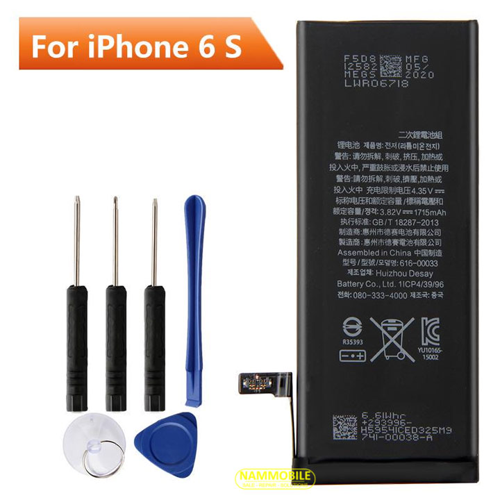 Free ship pin ip 6s zin ht cam kết dung lượng chuẩn 1715mah + tặng siu dán pin