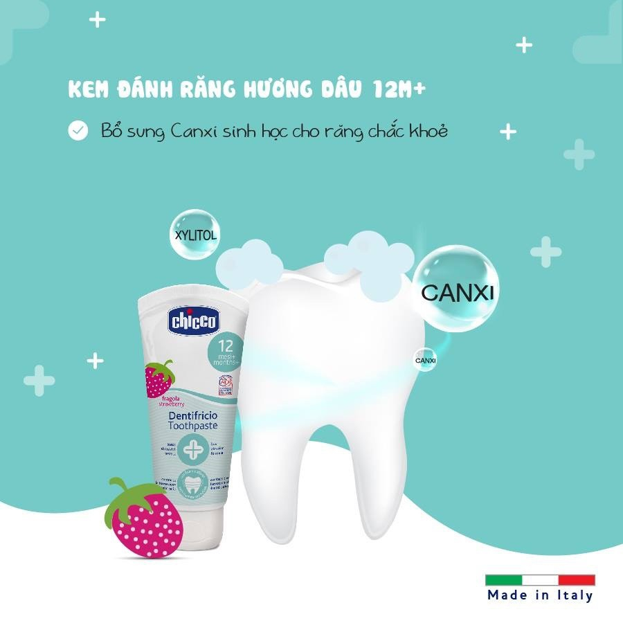 Kem Đánh Răng Chicco Hương Dâu 50ml (12m+)