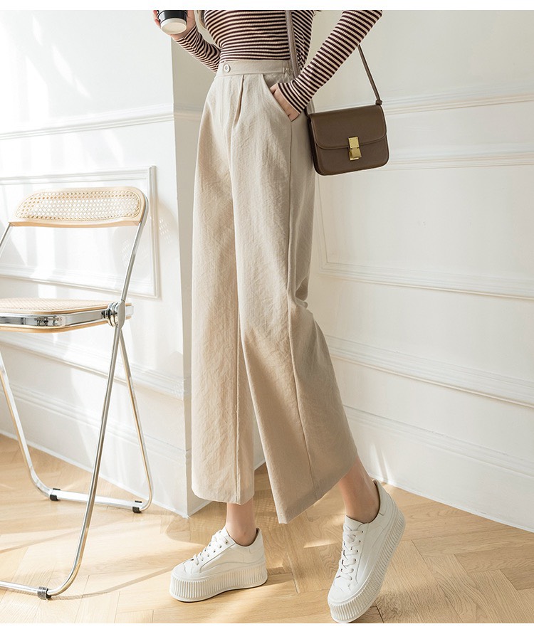 [Mặc Là SANG] Quần Đũi Dài Nữ Ống Suông Cạp Chun Khuy Cài Chất Mát Mạc Hè Quần đũi nữ baggy công đũi hàn siêu mát - g8_shop S0