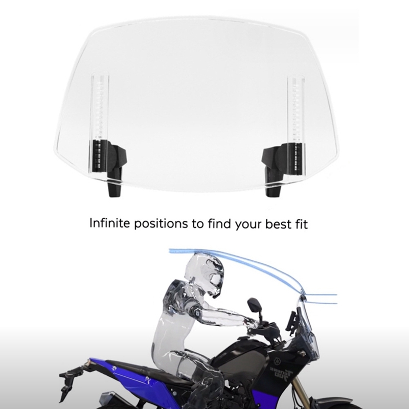 Universal Motorcycle Adjustable Windshield Extension - Fits for (Clear) Parts Accessories