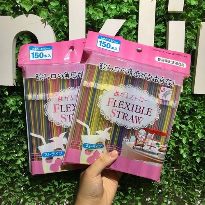 Set 150 ống hút cao cấp flexible straw - nội địa nhật bản