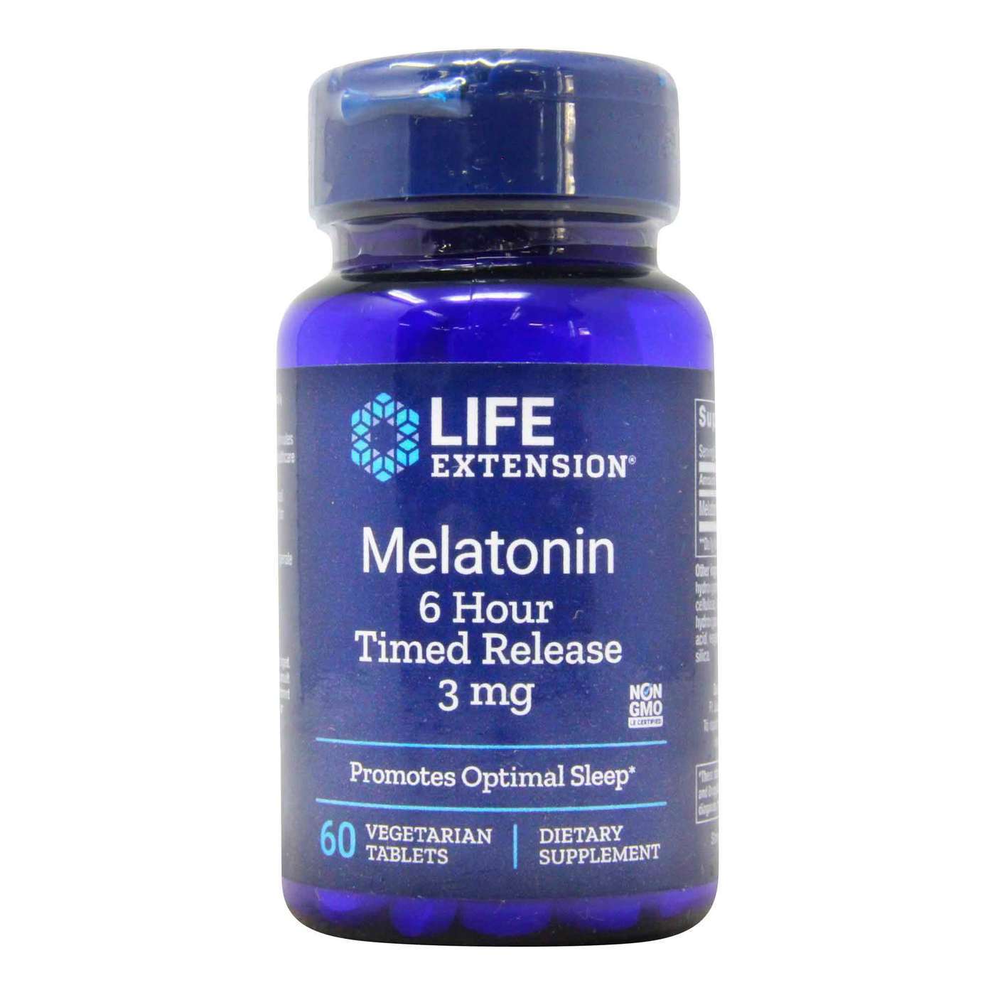 Life Extension, Melatonin, 6 Hour Timed Release, 3 mg, 60 Vegetarian ...