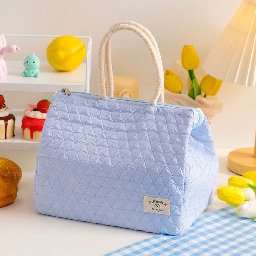 Portable Lunch Box Bag New Fashionable Simple Large Capacity Waterproof Bag Insulation Belt Rice Bag For Office Workers