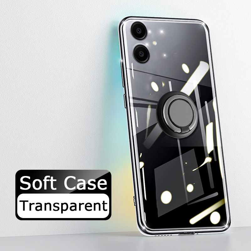Phone case For Samsung Galaxy A07 Back cover Ring Holder Phone Case Ultra Thin Transparent Car Navigation Silicone Clear Cases For Galaxy A07 Cover cases.