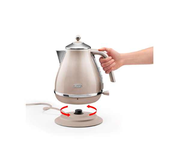 Ấm Đun Nước Siêu Tốc DeLonghi Icona Metallics KBOT2001.GY - Công Suất 2000W