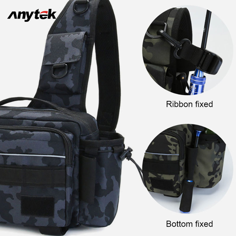 Multifunctional Fishing Tackle Bags Large Capacity Shoulder Crossbody Bag  Waist Pack Outdoor Fishing Gear Storage Bag