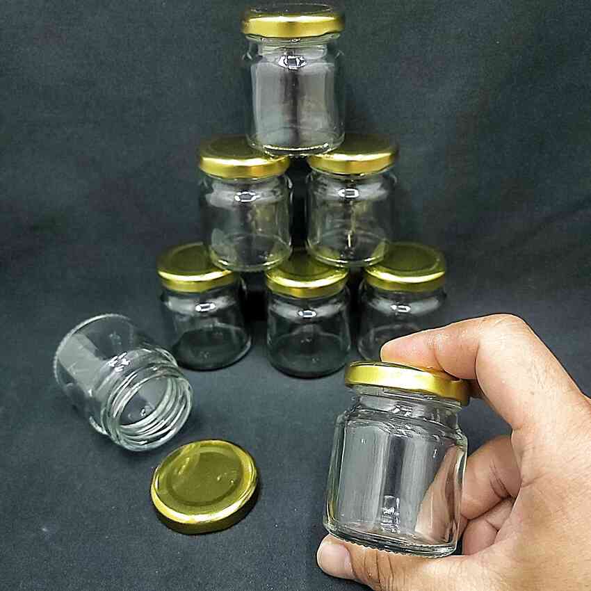Tiny pot 50ml – Yellow Tin cap - combo 12 pots