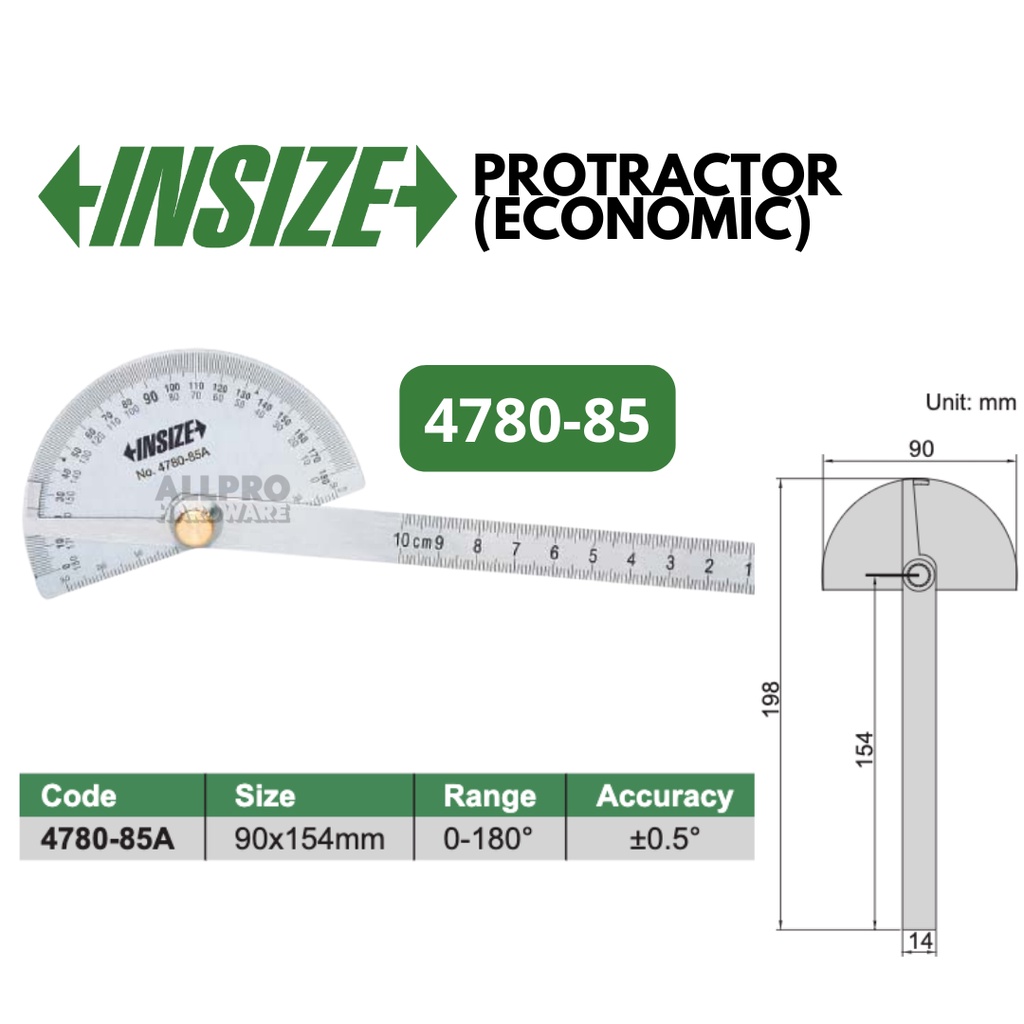 INSIZE 2176 Digital Protractor 180 Degree Angle Ruler Rotary Gauge Alat Pengukur Sudut Corner