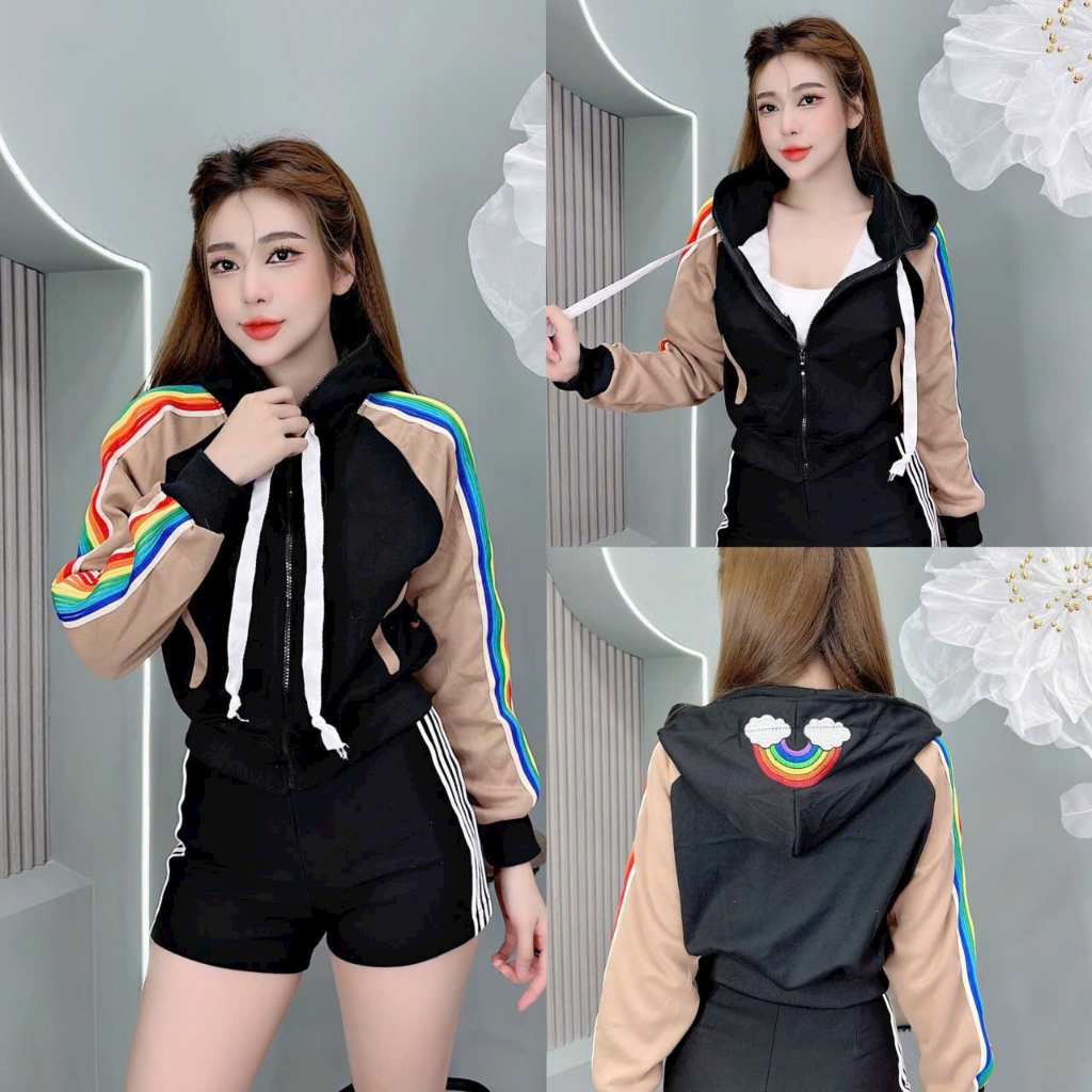 Áo Khoác Nữ Thời Trang Nỉ 2 Da Quảng Châu