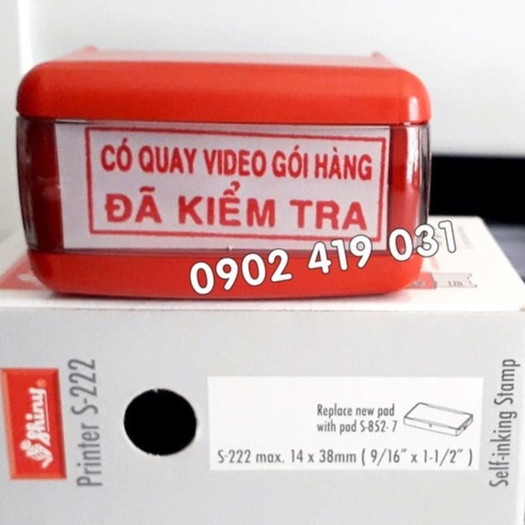 Con dấu có quay video gói hàng, đã kiểm tra