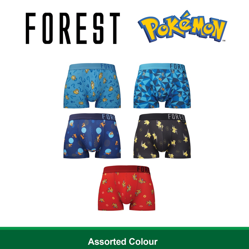 2 Pcs) Pokémon Mens Microfibre Spandex Shorty Brief Underwear