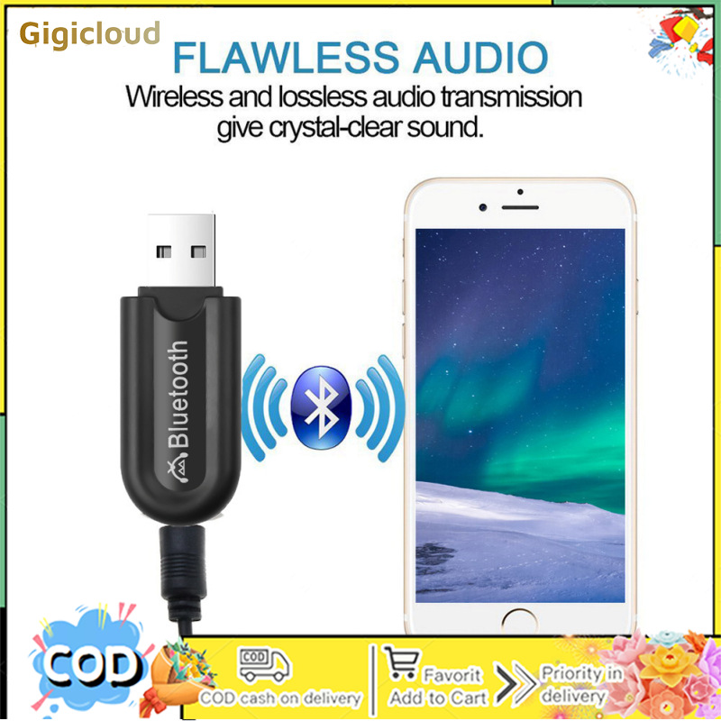 Car USB Bluetooth-compatible Adapter Audio Music Transmitter Receiver 3.5mm Aux For For Tv Pc Headphones