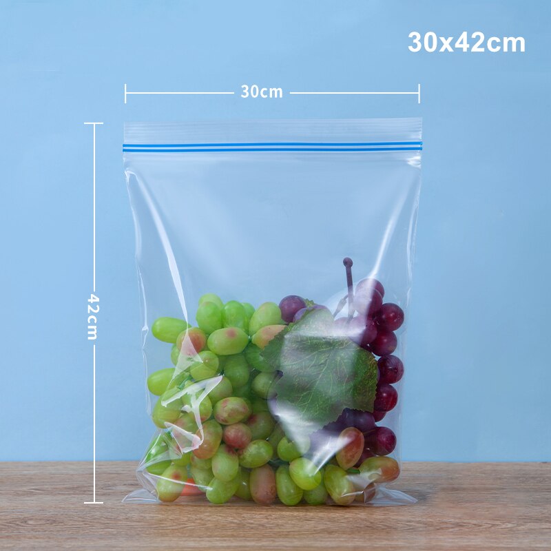 StoBag 50pcs Transparent Plastic Double Ziplock Bags Food Packaging Sealed  Frozen Thicken Waterproof Clear Pouch Wholesale Logo