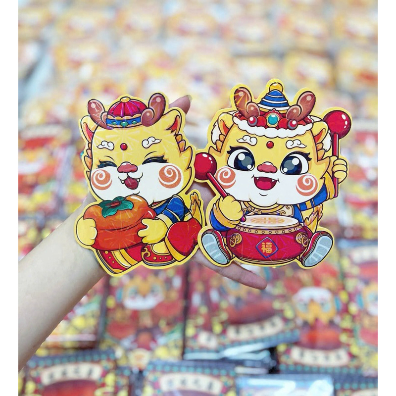 Set 6 Bao Lì Xì Rồng Chibi Cute Tết Giáp Thìn 2024