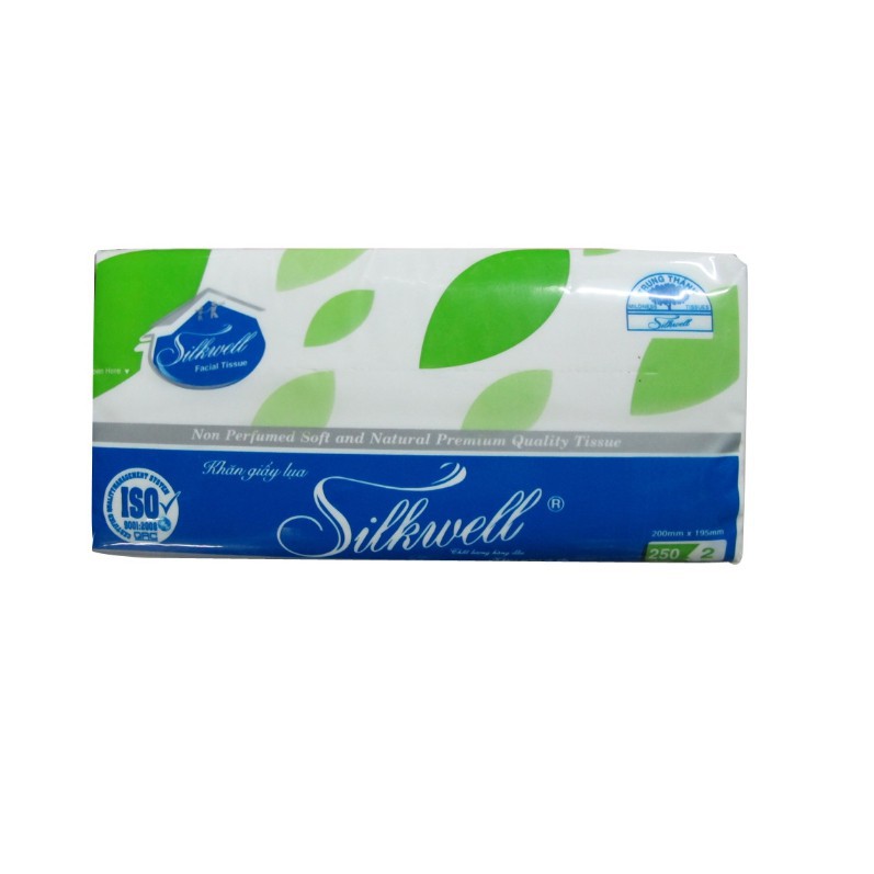 Giấy ăn giấy rút lụa Silkwell, Khăn giấy ăn rút lụa Silkwell 2 lớp (Đỏ, Xanh)