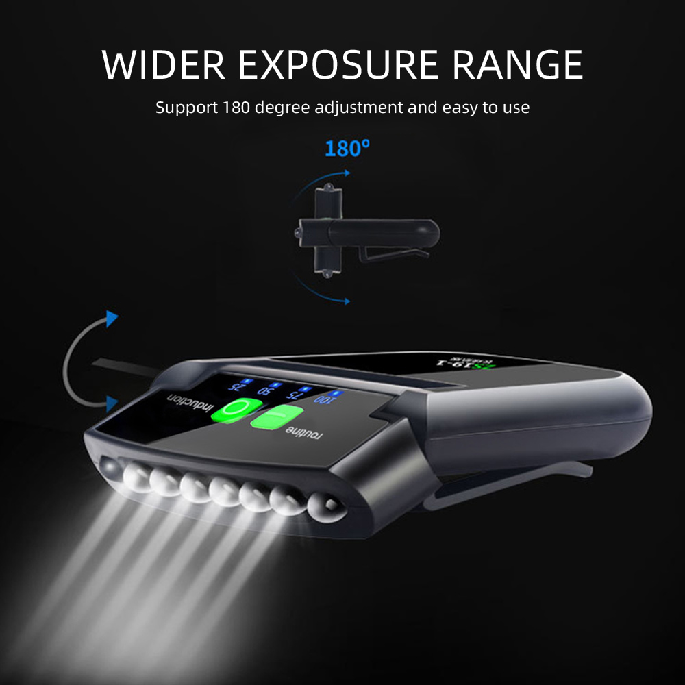 [In Stock] Original LED Clip on Cap Lights USB Rechargeable Cap Flashlight Clip  Intelligent Sensor Light Waterproof Ultra Bright Hands-Free Hat Light Flashlight Headlamp for Fishing Camping Hand Work