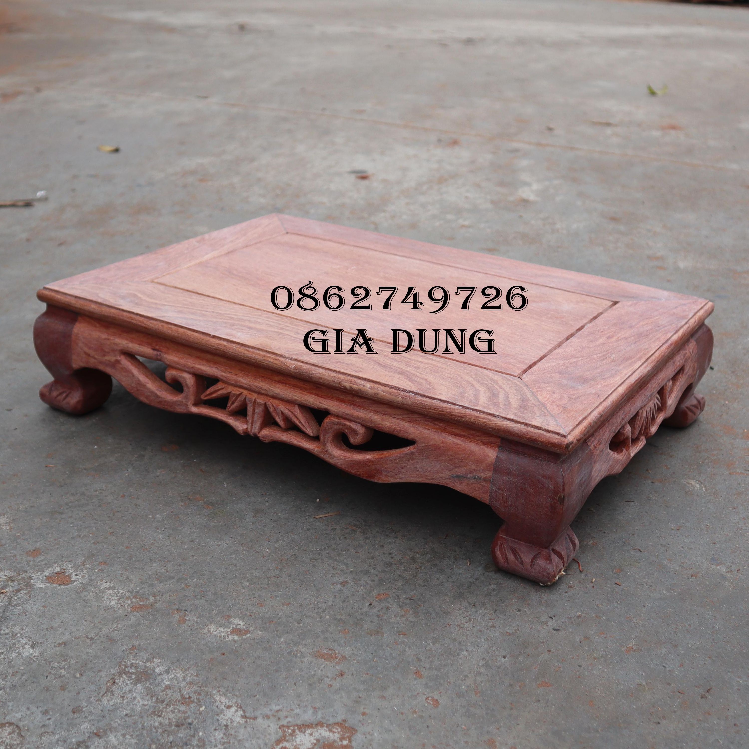 Bàn osin trúc kê thờ cúng Cỡ Nhỡ gỗ hương cao 10cm