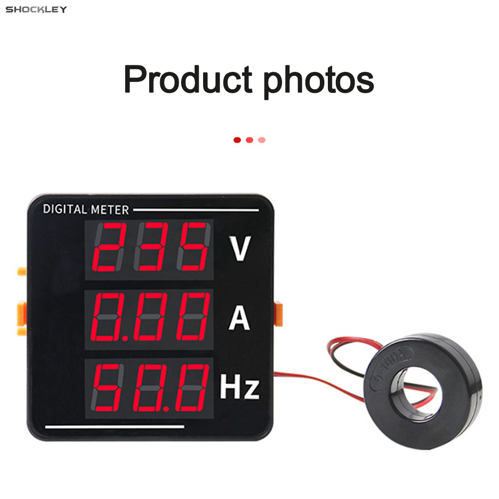 Shockley AC Voltage Current Display Meter AC 50-500V Frequency Meter Multifunction LCD Digital Display Ammeter Voltmeter