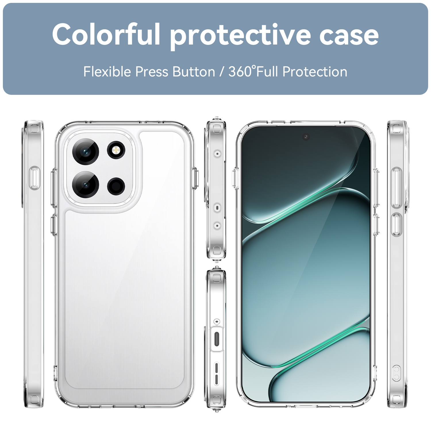 OnePlus Nord 6/Turbo 6/Turbo 6V Case, Clear Designed Shockproof Phone Case, Bumper Hybrid Transparent Cover for OnePlus Nord 6/Turbo 6/Turbo 6V.
