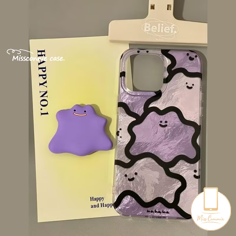 Fashion Brand Creativity Cartoon Pop Mart Labubu Bracket Funny Purple Cloude Ghost Universal Foldable Ring Holder Support Colored LABUBU Soft Stand Luxury Epoxy Phone Holder. 
