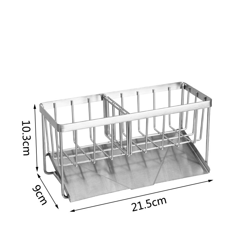 Stainless steel sink kitchen multifunctional shelf table sponge rag drain storage rack