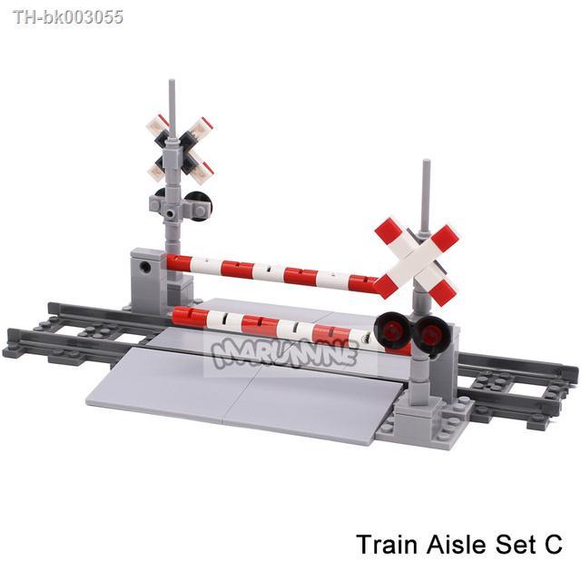 ﺴ✈ Marumine Bricks MOC Train Crossing Railroad Aisel Model Set