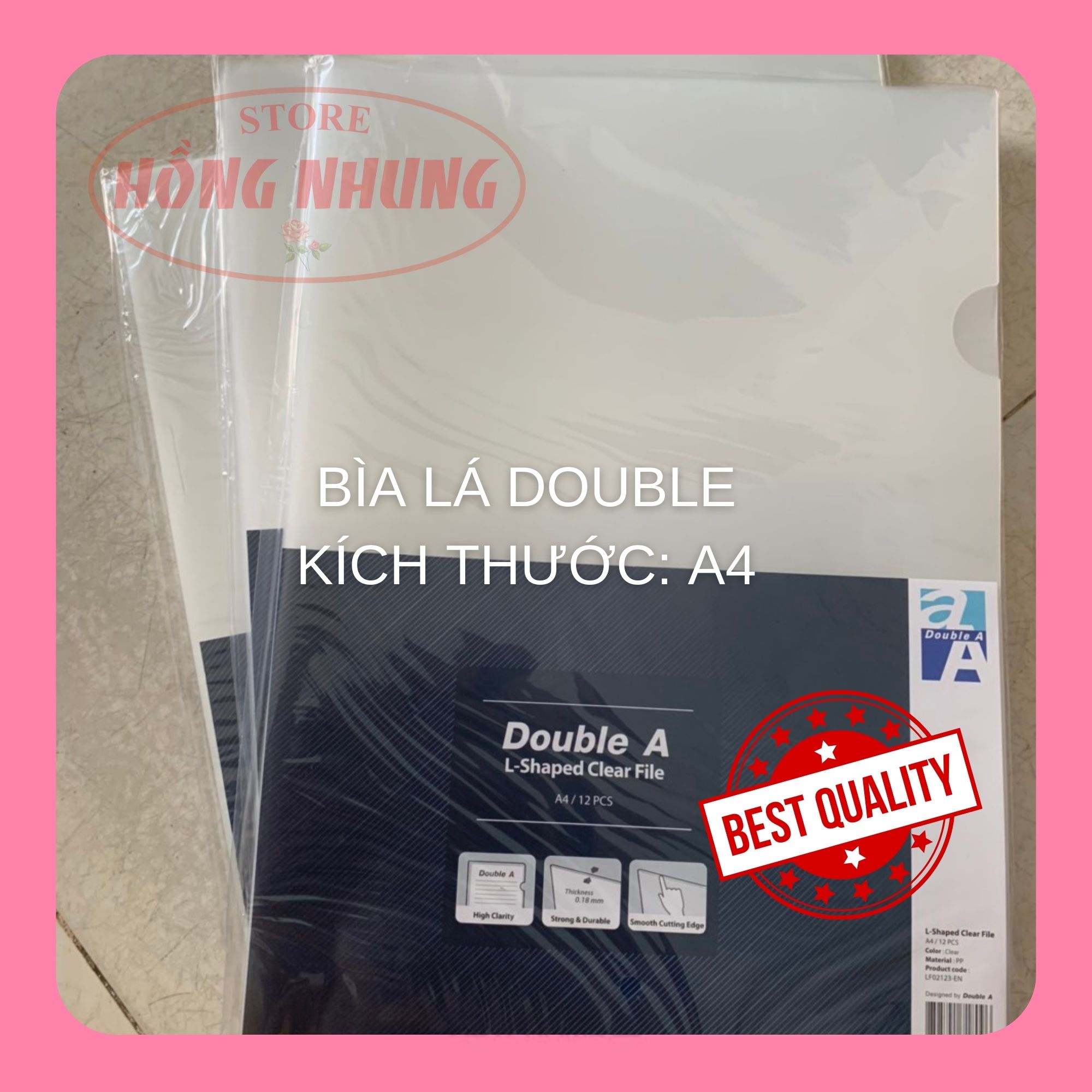 Bìa Lá A4 DOUBLE  A xấp 12 cái