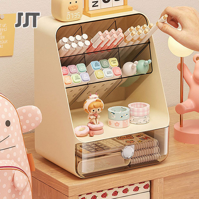 Desktop diagonal storage box, storage shelf, drawer type organization, cosmetics storage box, stationery storage, pen holder holder