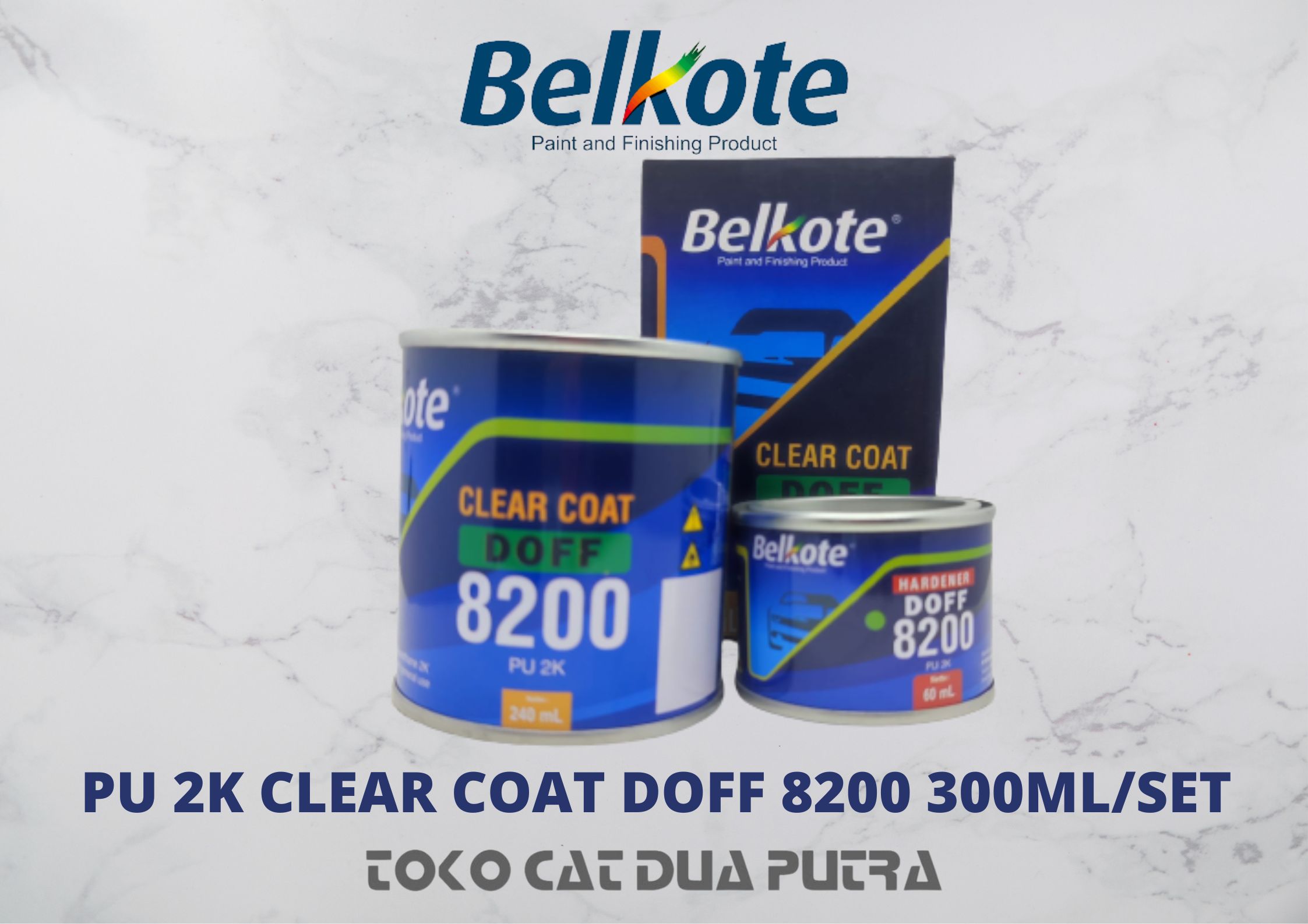 Clear Belkote PU 2K 8200 DOFF 300ml/Set (240ml + 60ml) Clear Coat ...