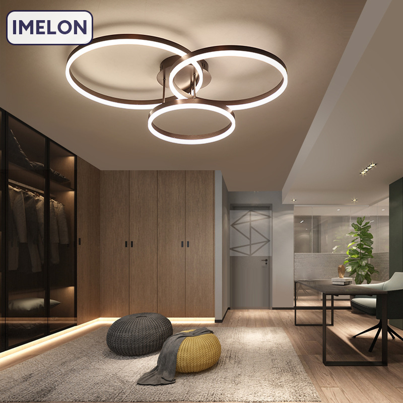 Nordic modern minimalist ceiling light, home personalized bedroom light, creative circular multi-color study LED room lighting