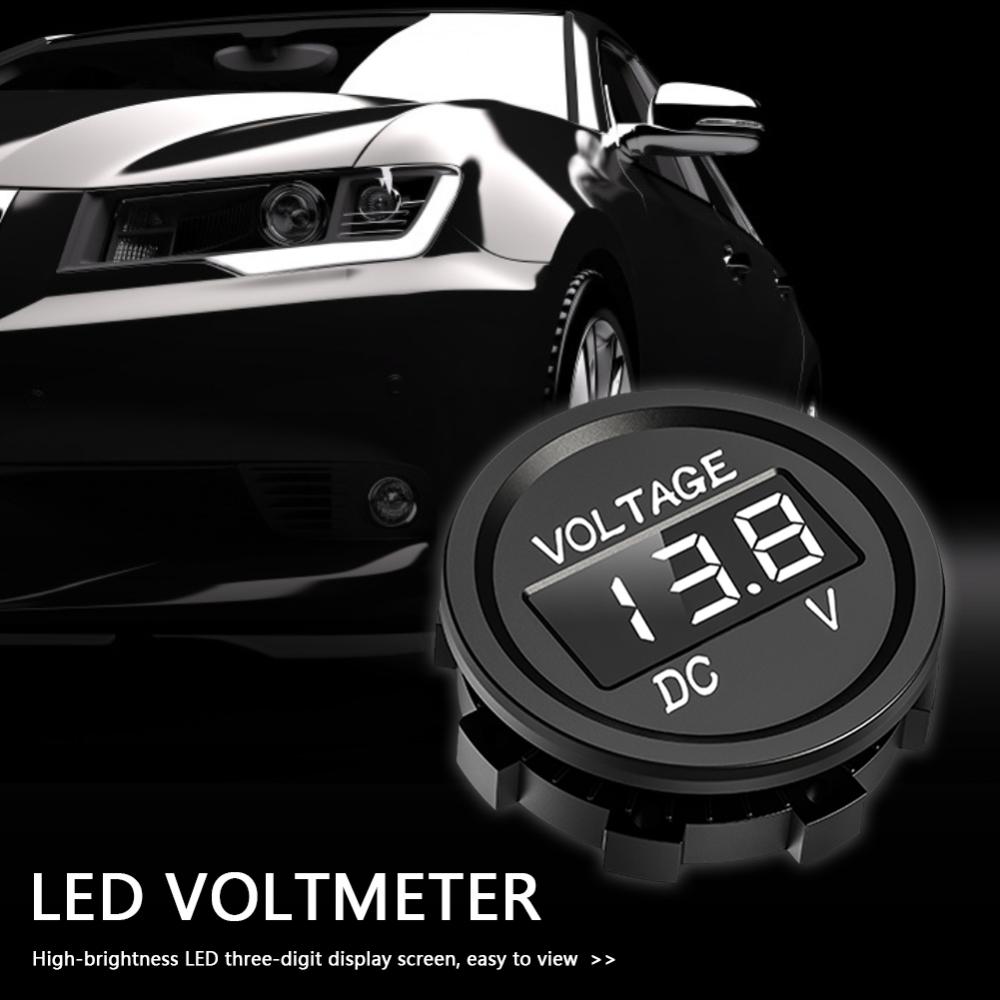 D1 xe xe máy 12-24V bảng điều khiển kỹ thuật số vôn kế màn hình LED Vôn kế