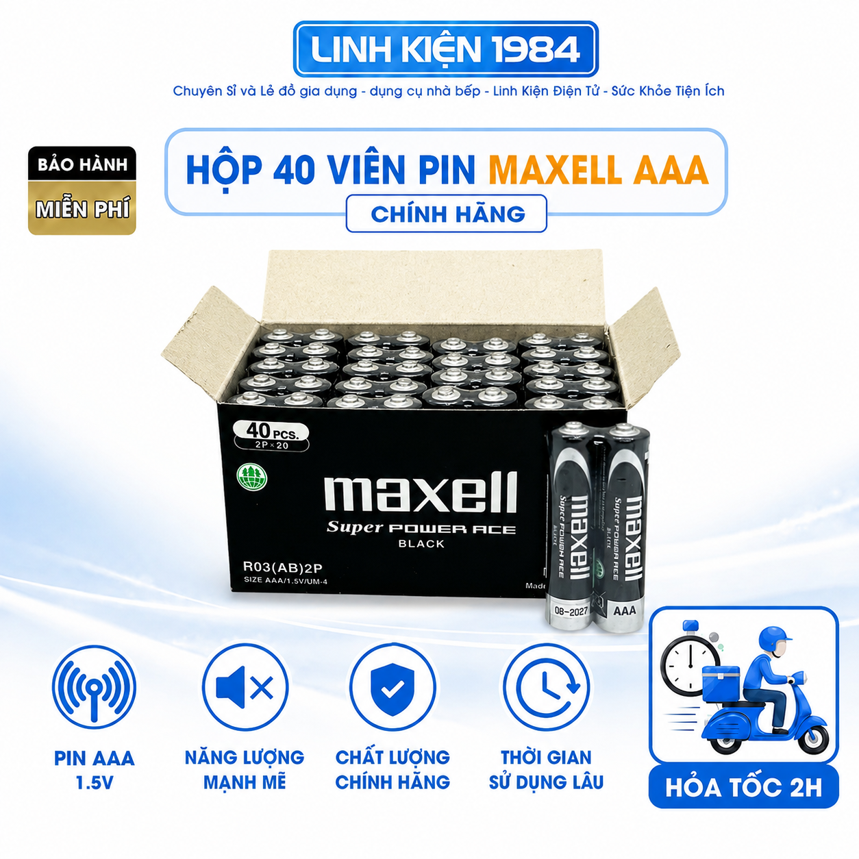 40 VIÊN PIN MAXELL AAA – HÀNG CHÍNH HÃNG