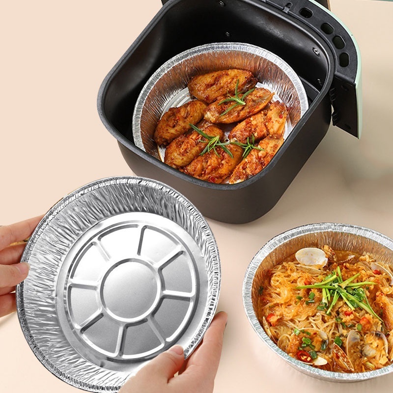 Set 10 Khay Giấy Bạc Lót Nồi Chiên 22CM