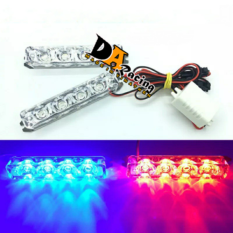 ĐÈN CHỚP NHÁY XANH ĐỎ 8 led
