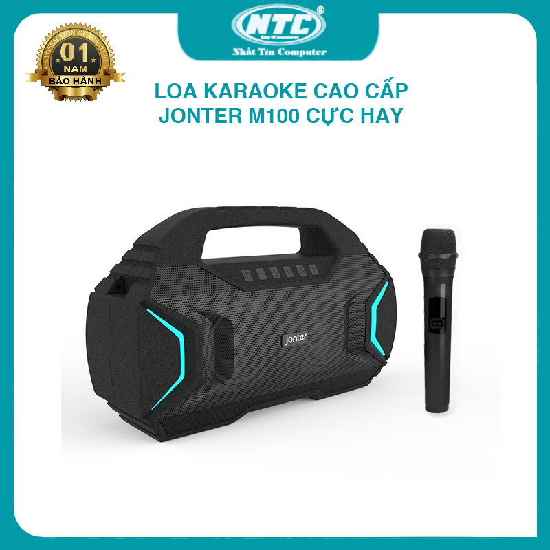 Loa Karaoke cao cấp Bugani Jonter M100 Chất âm cực hay công suất 40W pin 4000mAh sử dụng trong 12h+ Tặng kèm micro không dây thumbnail