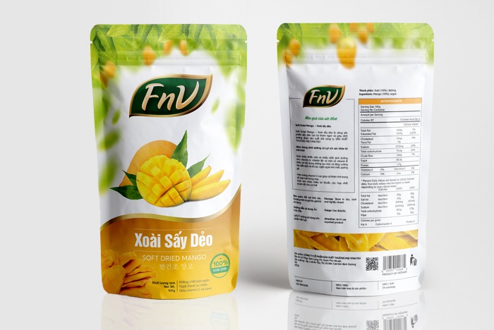 Xoài sấy dẻo FnV túi 100g