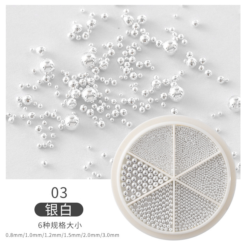 Set Ngọc Trai trang trí móng 3D mix size - Siêu Sáng - Sugar Nails