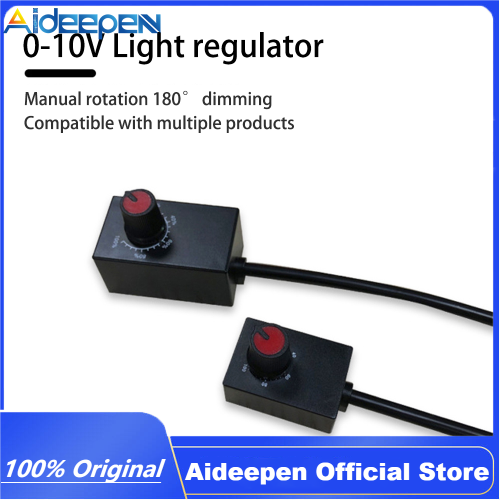 Aideepen DC 0/1-10V LED Dimmer Knob Controller Rotary Mini Switch PWM Dimming for Dimmable Interior Lighting Spotlight LED Driver