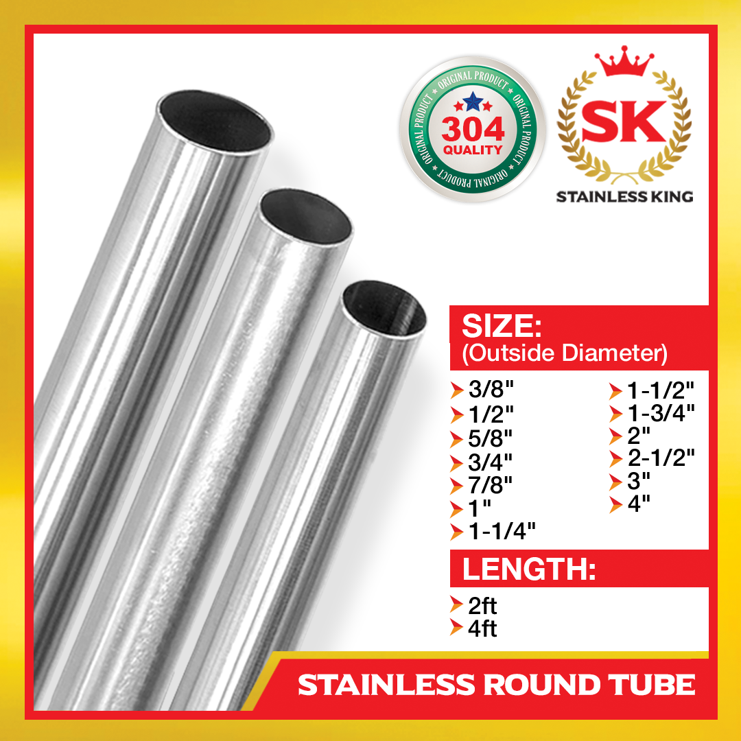 2FT 4FT (3/8 to 4) Stainless Round Tube Stainless Tubular
