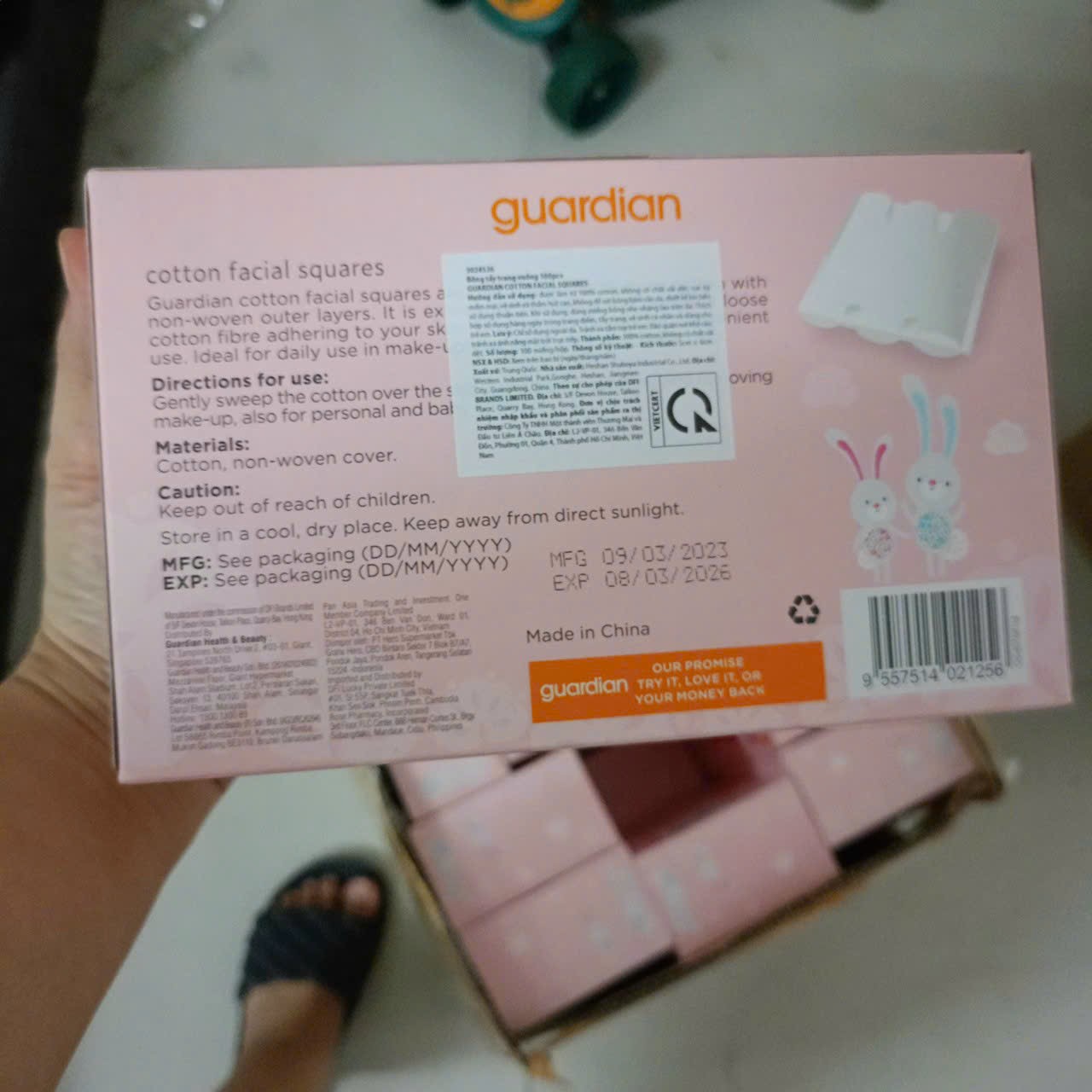Bông Tẩy Trang Dạng Miếng Lớn Guardian 100 Miếng