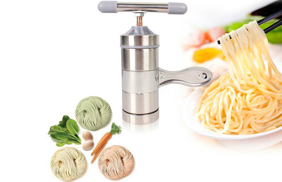 Bộ khuôn làm bánh lọt, dụng cụ làm bún mì tươi 5 đầu inox