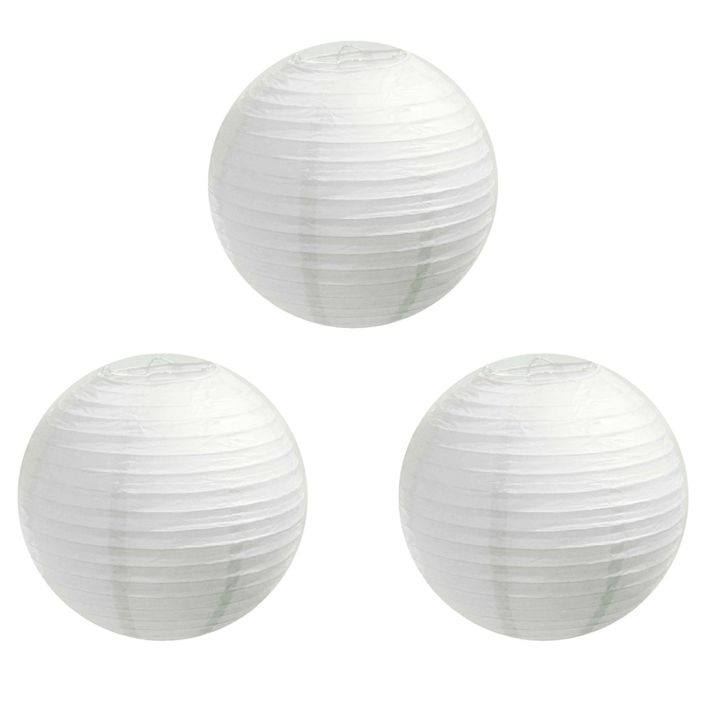 8" Paper Lantern - White (3 pieces)