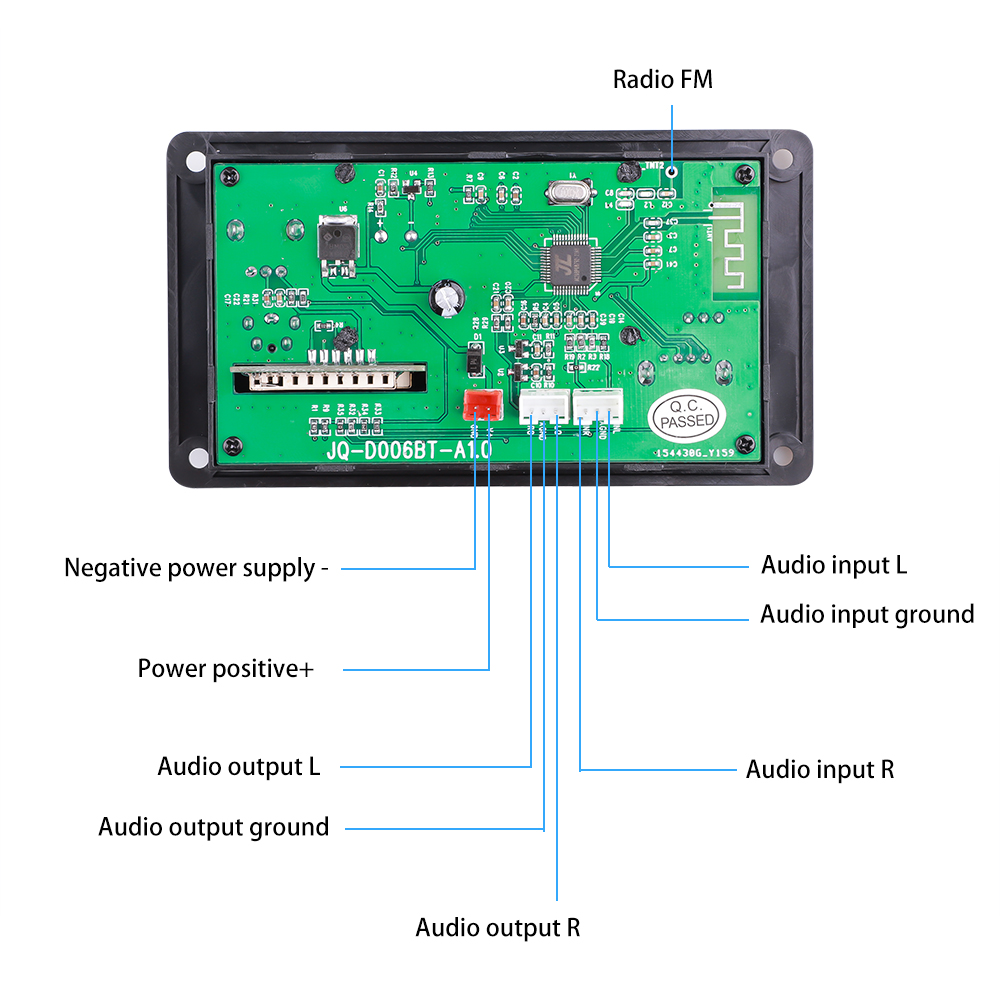 Máy Nghe Nhạc MP3 Bluetooth 5.0 12V Cho Xe Hơi Hỗ Trợ USB FM TF AUX Mô-đun Bảng Mạch Giải Mã Âm Thanh Ghi Âm Cuộc Gọi Rảnh Tay