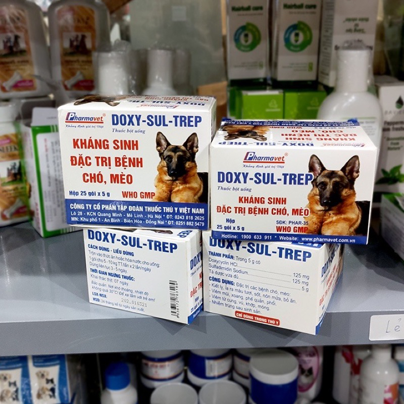 Kháng sinh cho chó mèo Doxy Sul Trep 5g cho thú cưng
