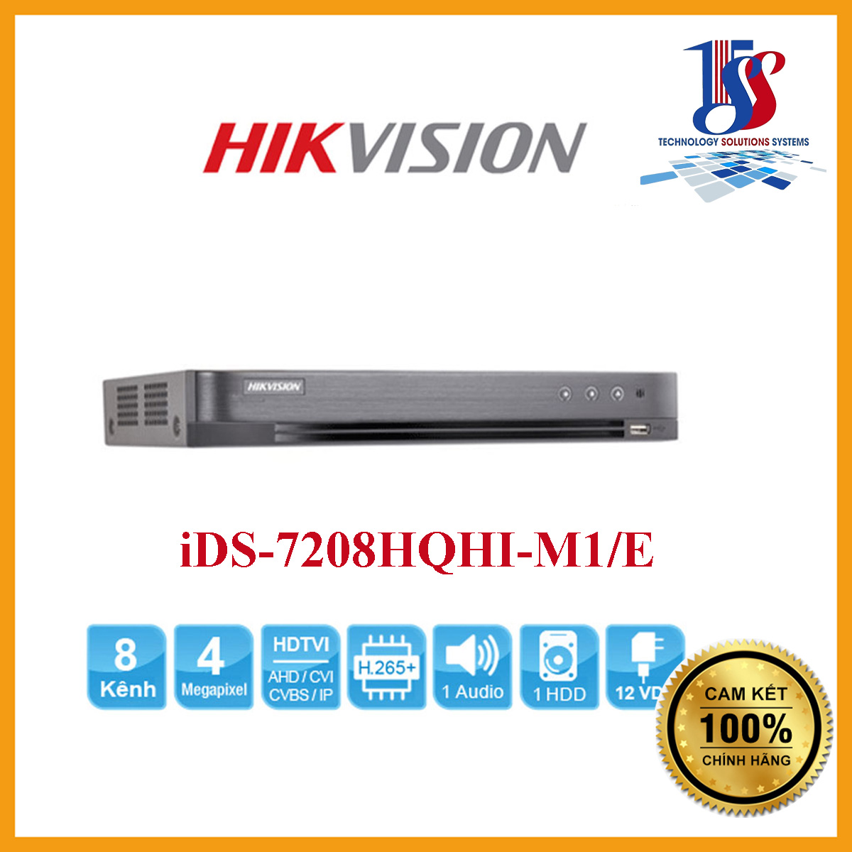 Đầu ghi hình turbo 4.0 analog 8 kênh hikvision ids-7208hqhi-m1/e