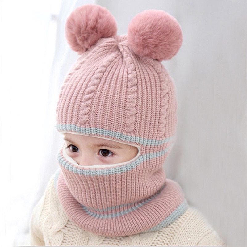 Mũ niza mũ len chùm kín mặt cổ cho bé siêu ấm