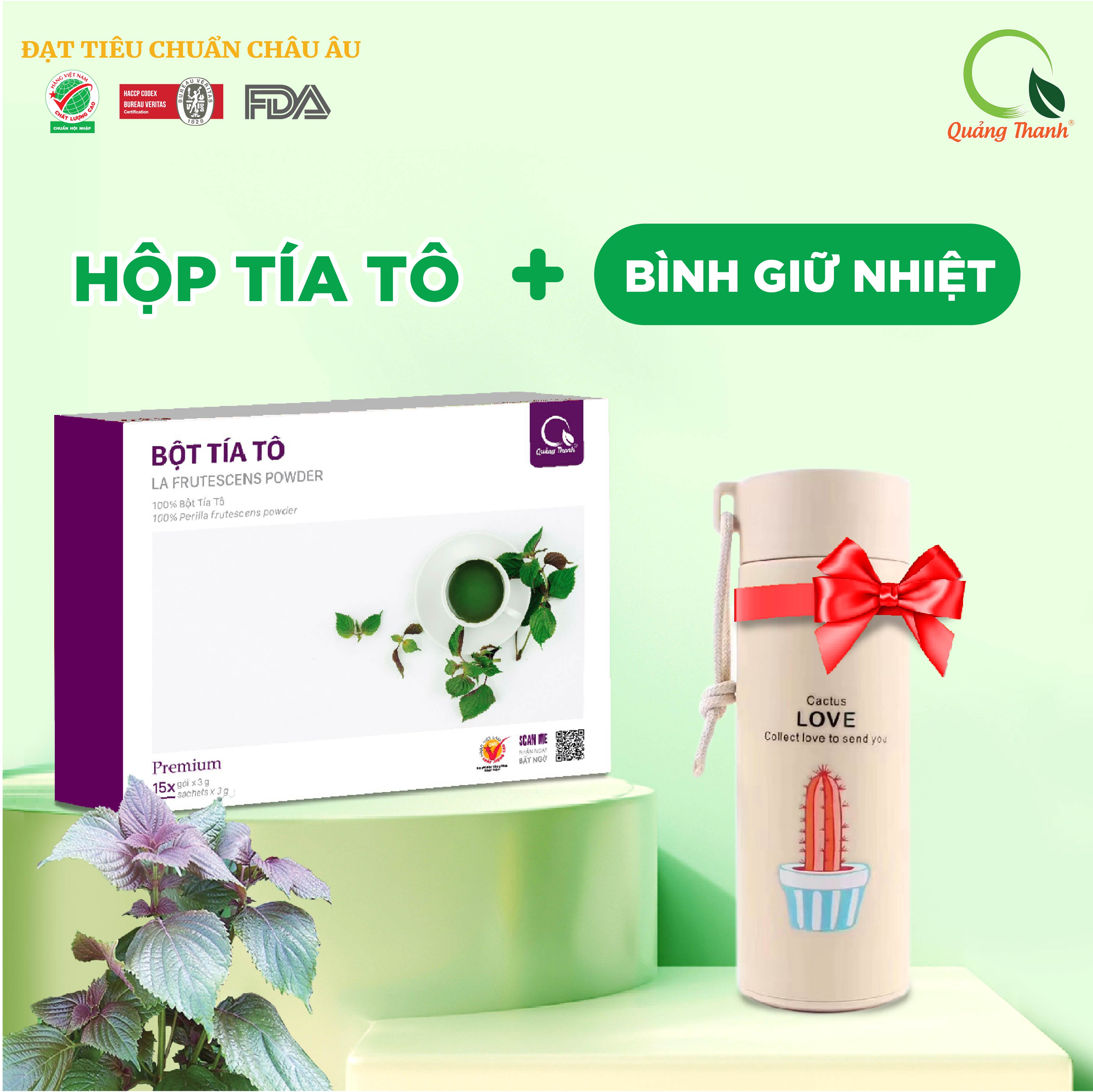 Hộp Bột tía Tô Quảng Thanh - Nguyên chất 100% - Bổ phổi phế, đẹp da
