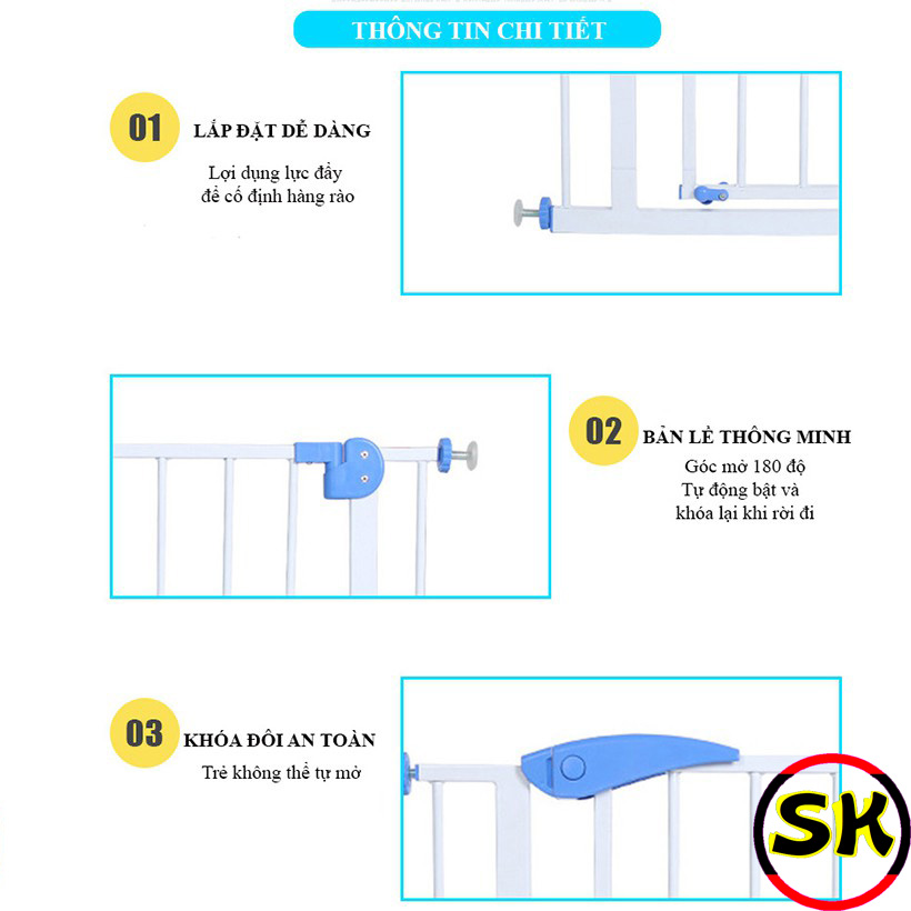 Thanh chắn cầu thang BabyShark - không cần khoan đục tường