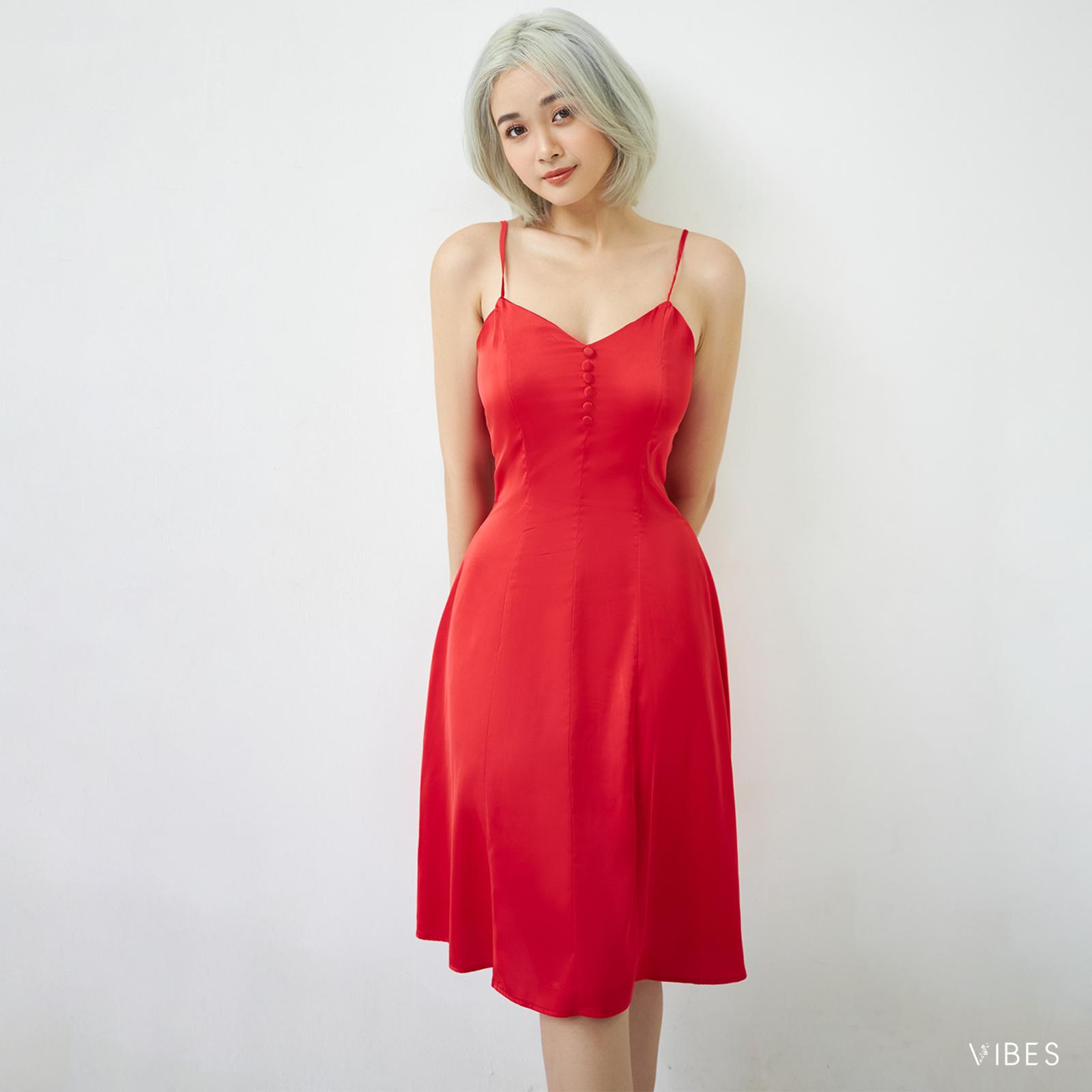 VIBES Váy ngủ lụa trơn Lady Dress