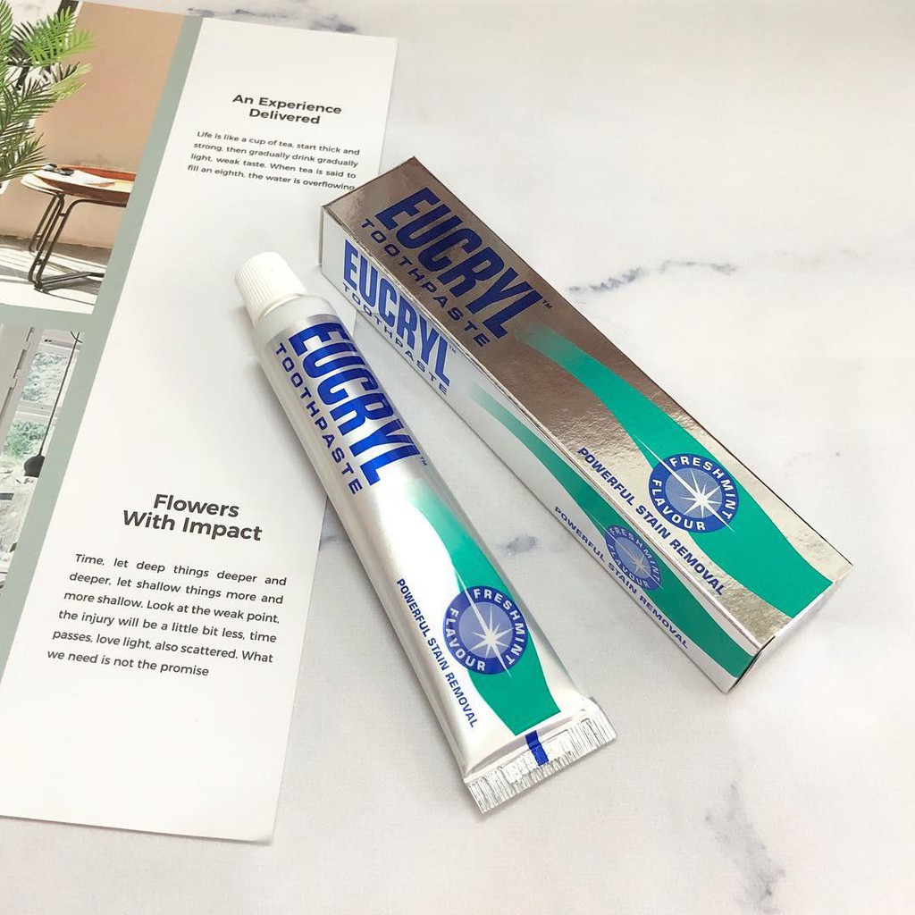 Kem / Bột Eucryl làm trắng răng Toothpaste (62g) & Toothpowder (50g)